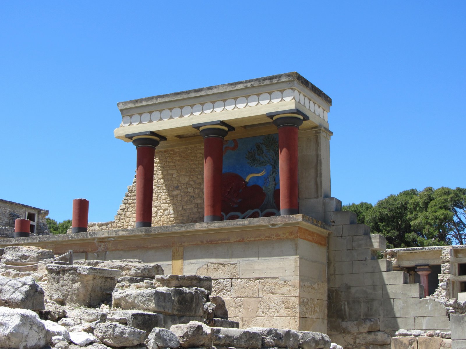 Ruiner av palasset i Knossos på Kreta