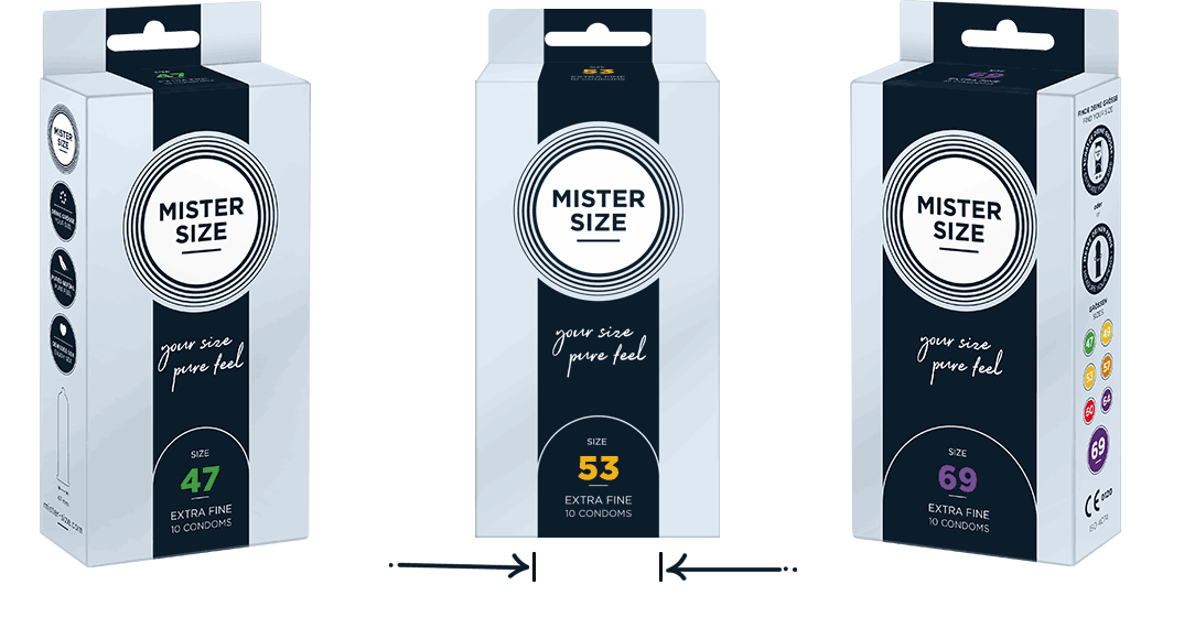 Mål kondomstørrelsen med Mister Size-emballasjen